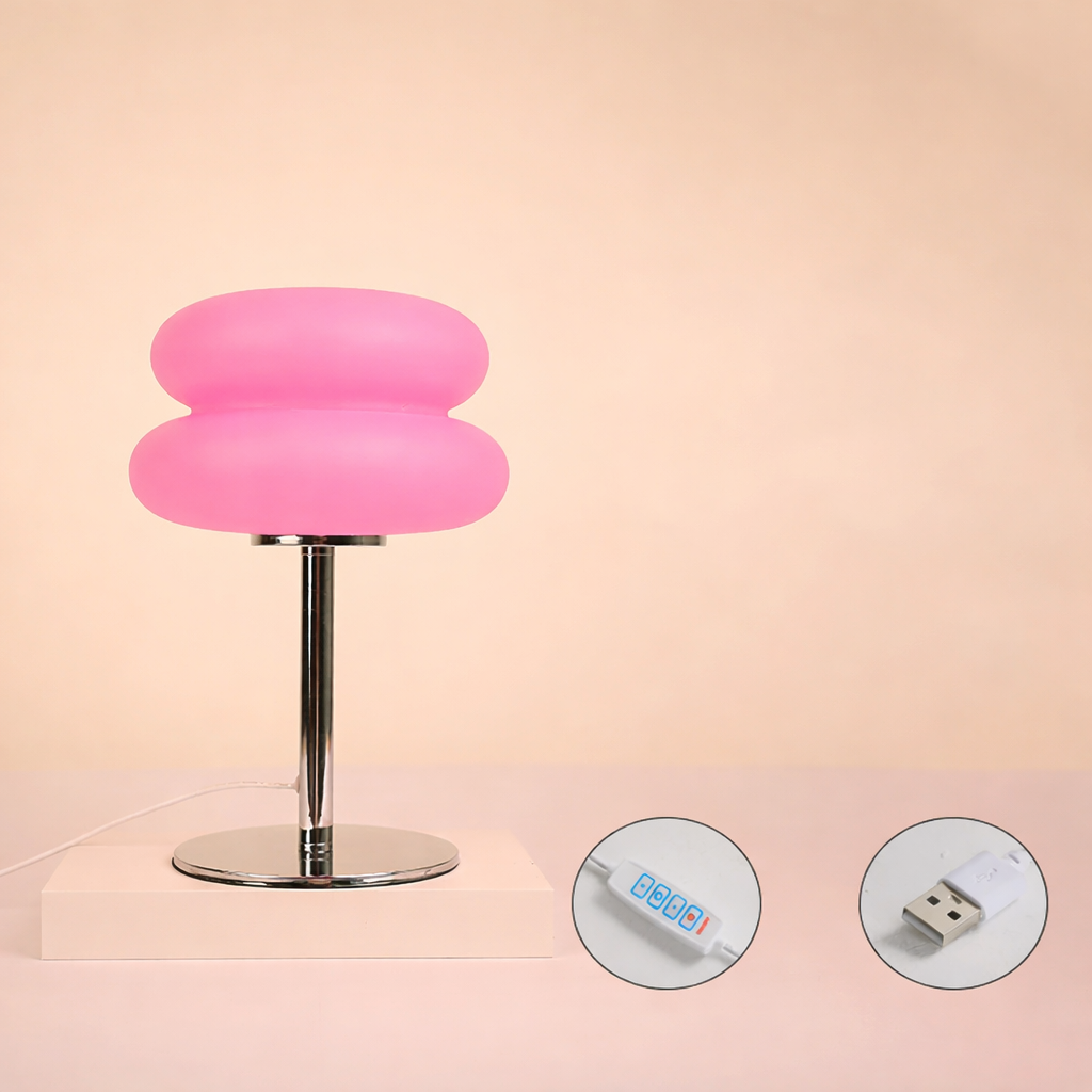 Creamy Style Bedside Table Lamp USB Plug 3 Color Dimmable Living Room Light