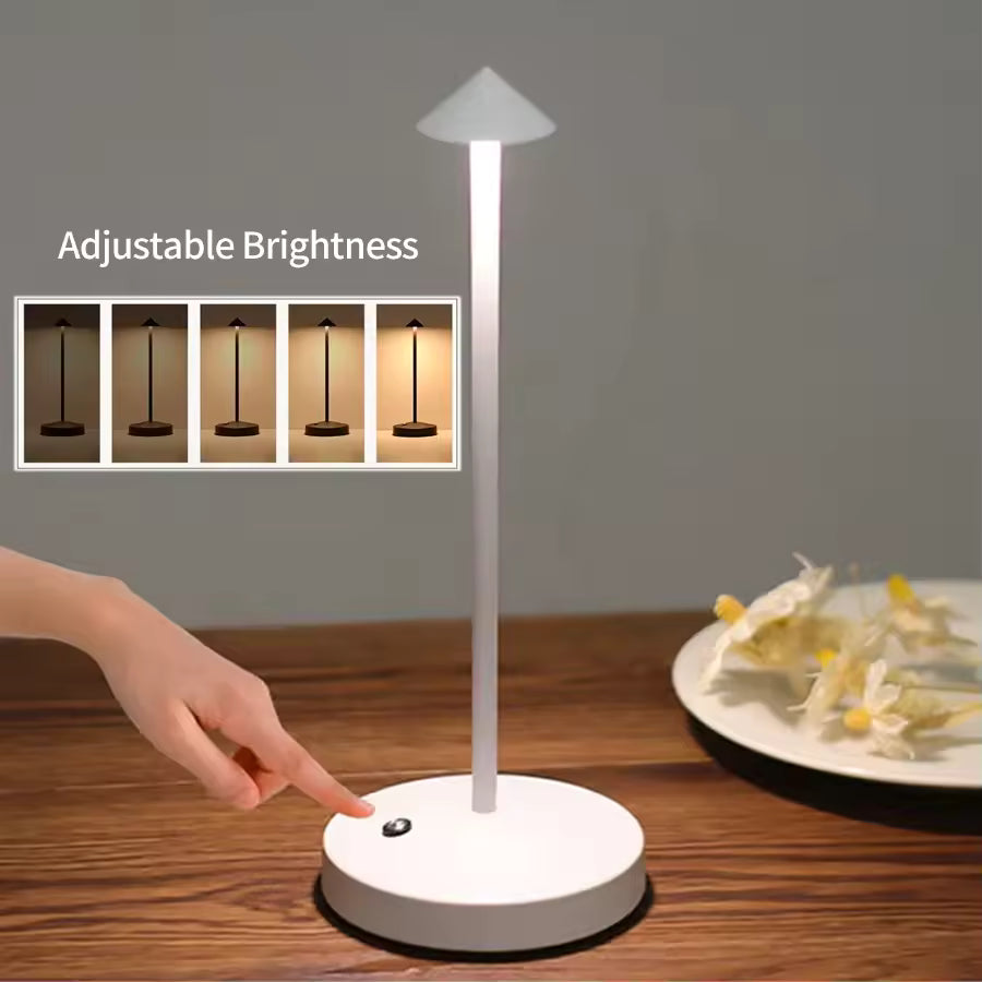 Wireless LED Table Lamp – Cordless Dimmable Touch Light for Bedroom & Living Room