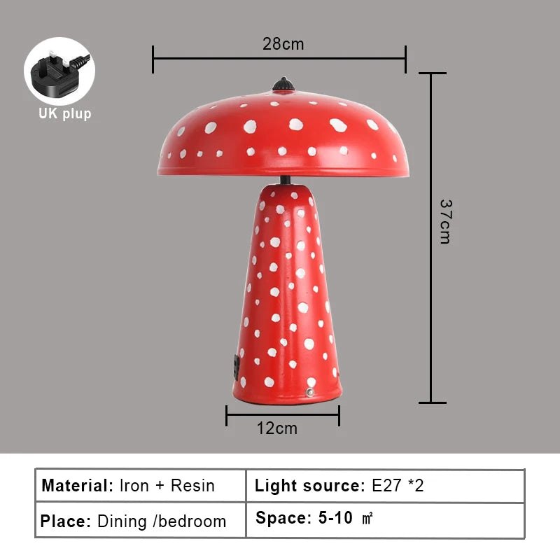 Touch LED Mushroom Table Lamp Night Light Wireless Charging Bedside Desk Lamp