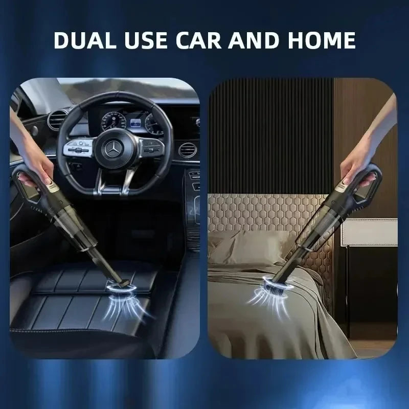 120W Cordless Car Vacuum Cleaner Powerful Suction USB Rechargeable for Pet Hair