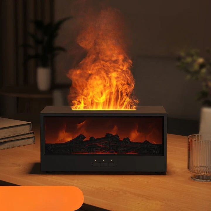 USB-Powered Fireplace Air Freshener with LED Flame Effect for Home & Office 0