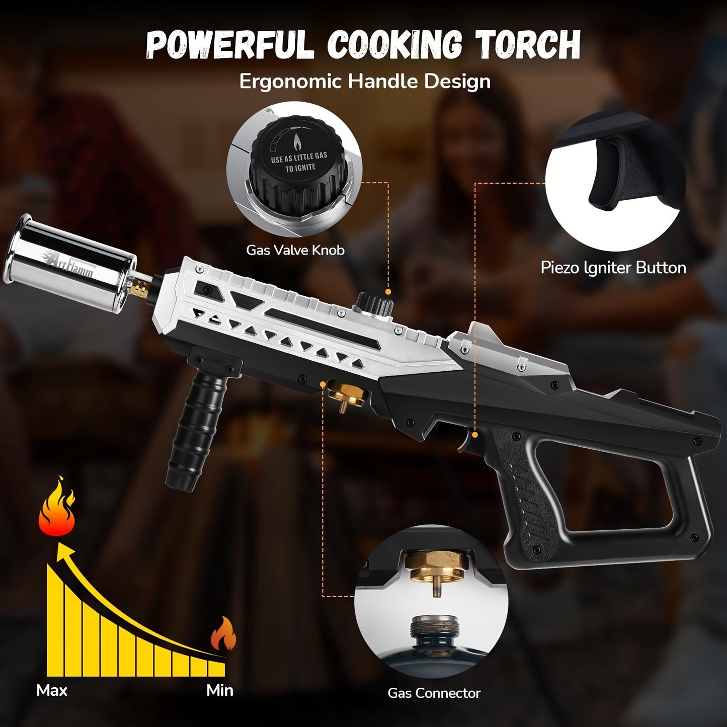 Heavy-Duty Adjustable Flame Torch for Weeds, Camping & Fire Starting