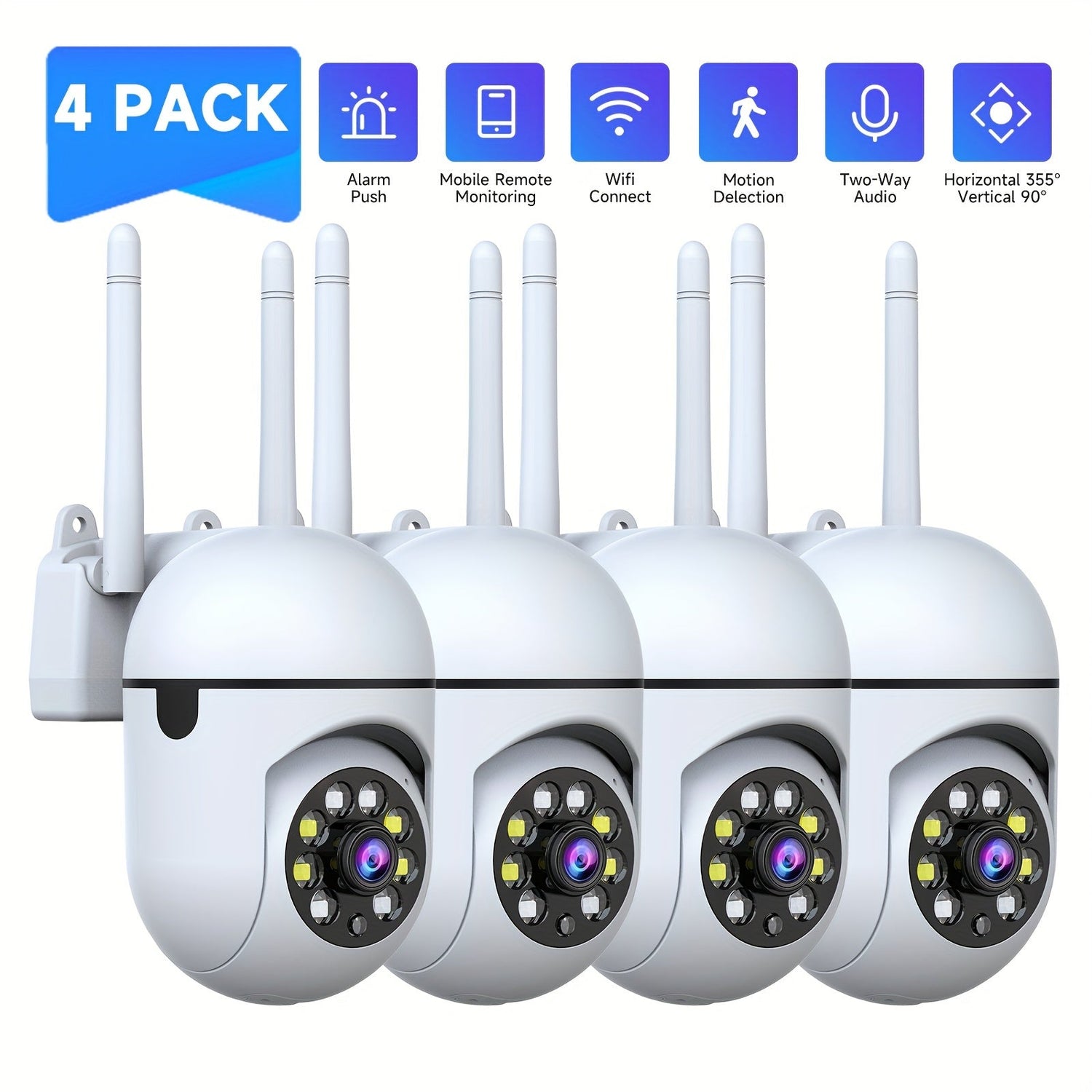 Mini Cam 4PCS 1080P HD WiFi Security Camera Set with Night Vision Home