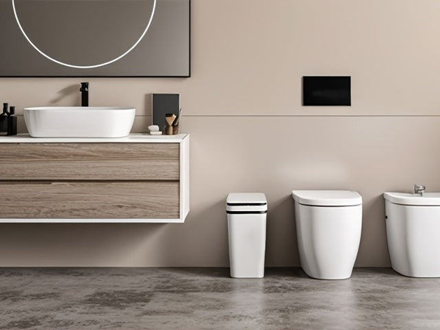 Touchless Bathroom Trash Can with Lid, 2-Pack Smart Sensor Garbage Bin, 2.8 Gal