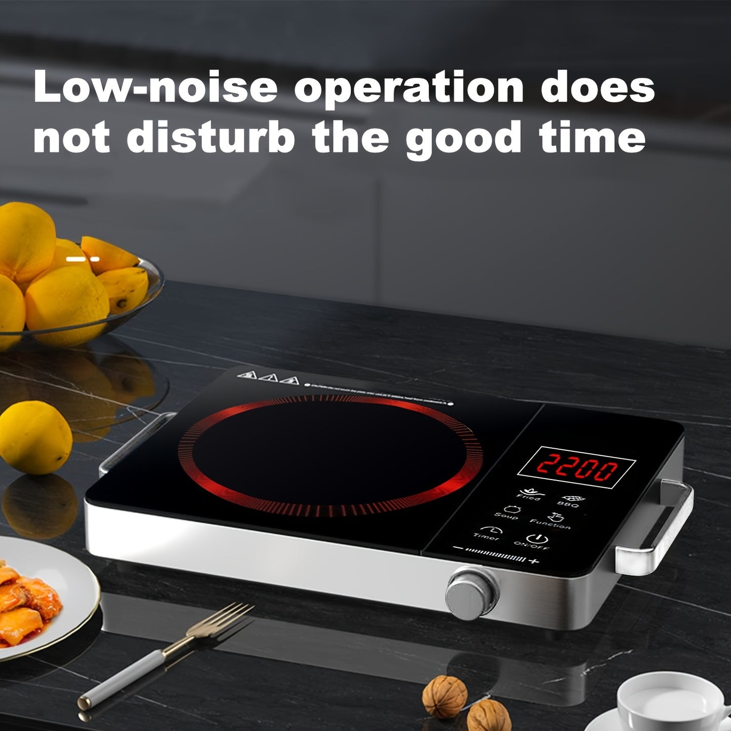 2200W Electric Ceramic Stove, Infrared Induction Cooktop Burner for Home Cooking