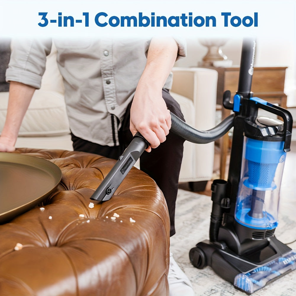 Bagless Upright Vacuum Cleaner for Carpet & Pet Hair, Cyclone Filtration, 17ft