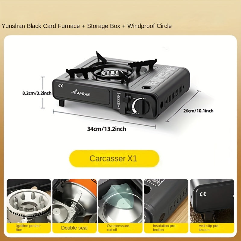 Portable Butane Gas Stove 3500W with Piezo Ignition & Safety Lock for Camping & BBQ