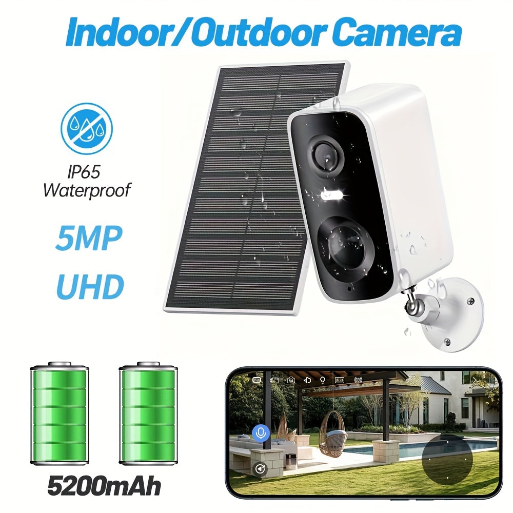 Moktan Sabai - 5MP Solar Security Camera with 360° View & AI Detection
