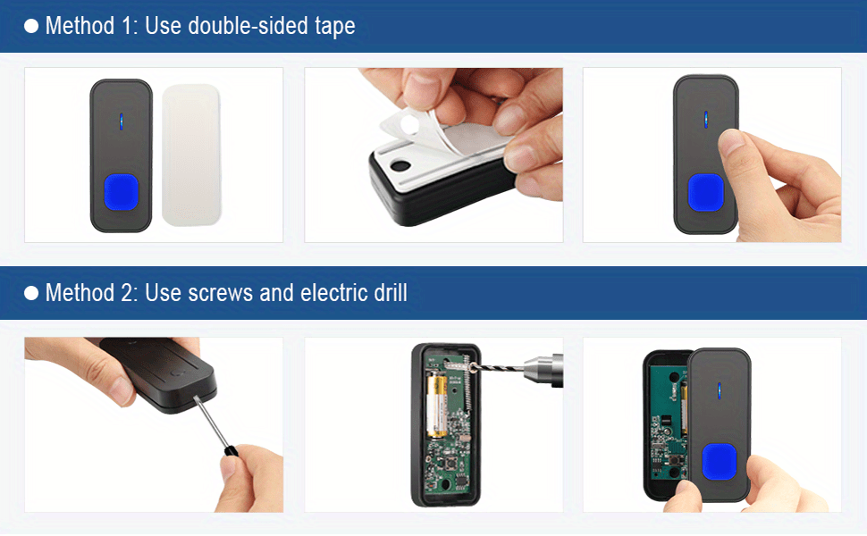 Wireless Doorbell System with 2 Transmitters & 2 Plug-in Receivers, 1000ft Range