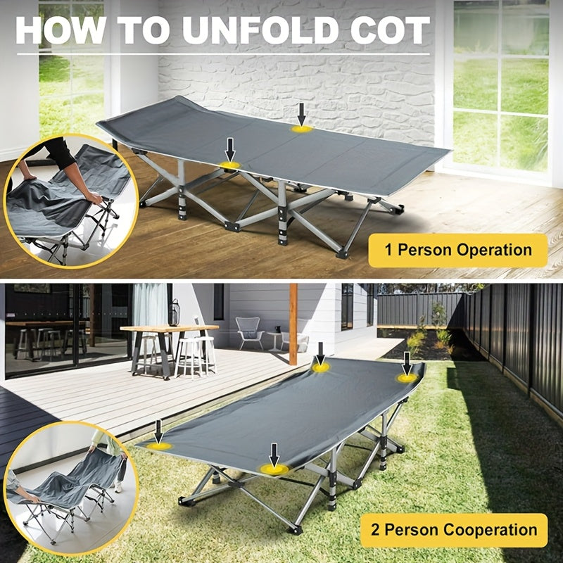 75 Folding Camping Bed – Heavy Duty Outdoor Guest Cot, 450–500lbs, Portable w/ Bag