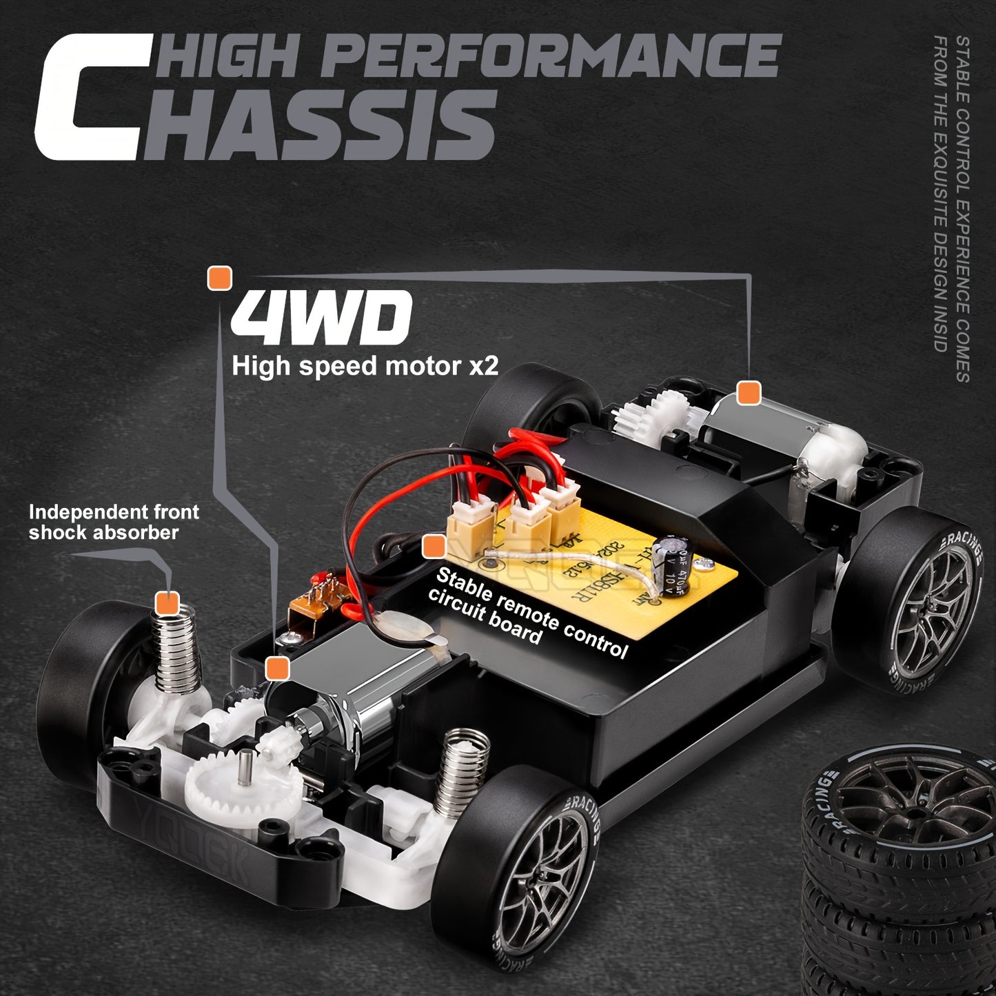 1:24 RC Drift Racing Car – 2.4GHz High-Speed Remote Car with Lights & Tires Moktan Sabai