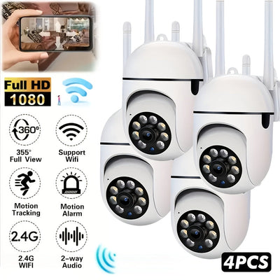 Wifi Security Cameras 4PCS 2K HD, Dual-Band, Night Vision, 2-Way Audio