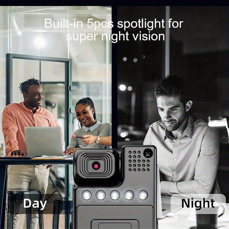 Smart 1080P HD Body Camera – Rotatable Lens, USB Rechargeable Pocket Camcorder
