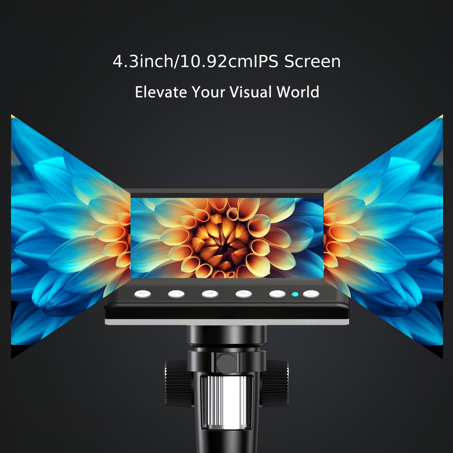 4.3" LCD Digital Microscope 1000X with Screen, USB, LED, for Coins & Windows PC