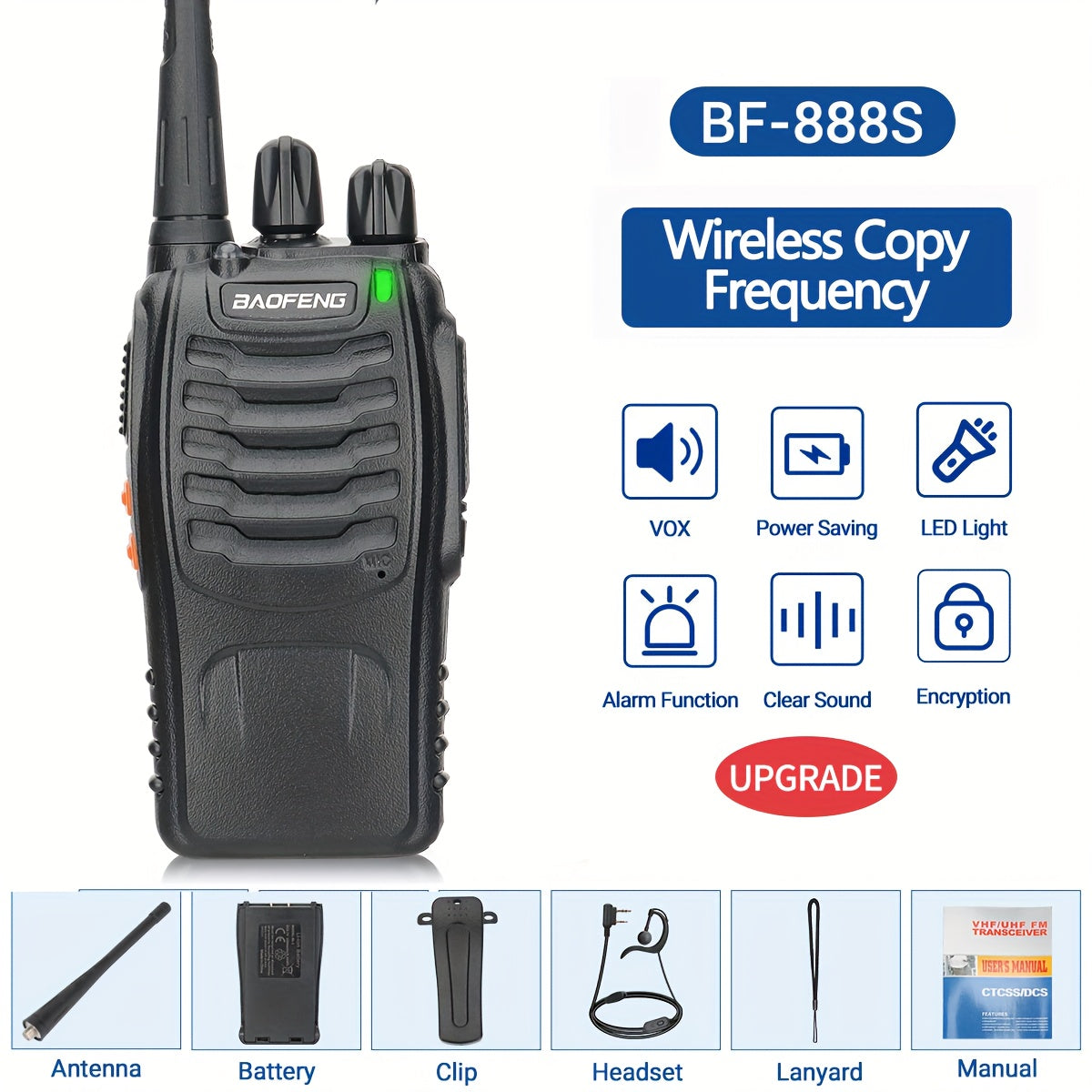 Long Range Walkie Talkies for Adults, Rechargeable 2-Way Radios with Earpieces