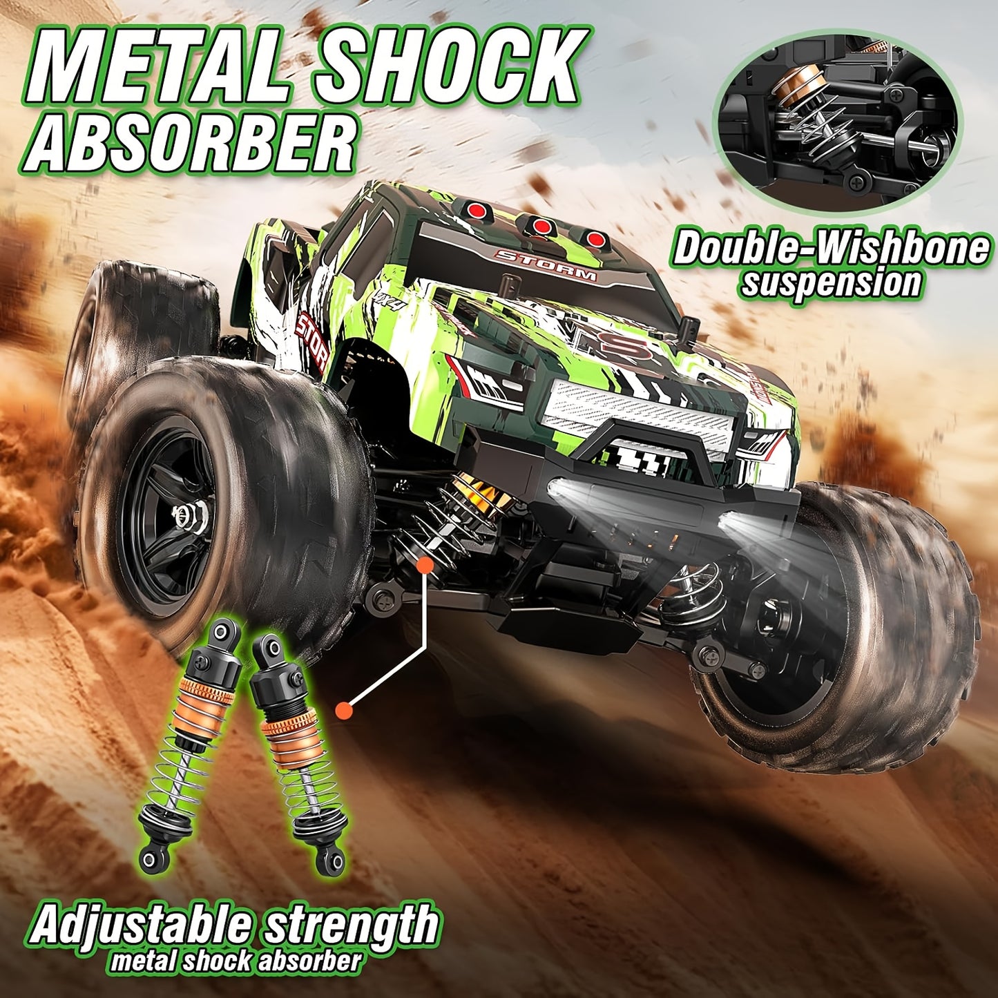 All-Terrain RC Off-Road Toy Car – 2.4GHz Remote Control, Durable Alloy Body