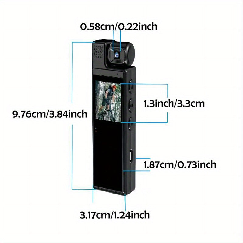 Smart 1080P HD Body Camera – Rotatable Lens, USB Rechargeable Pocket Camcorder