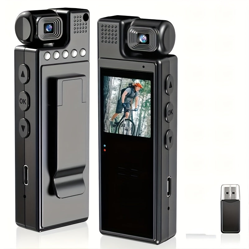 Smart 1080P HD Body Camera – Rotatable Lens, USB Rechargeable Pocket Camcorder