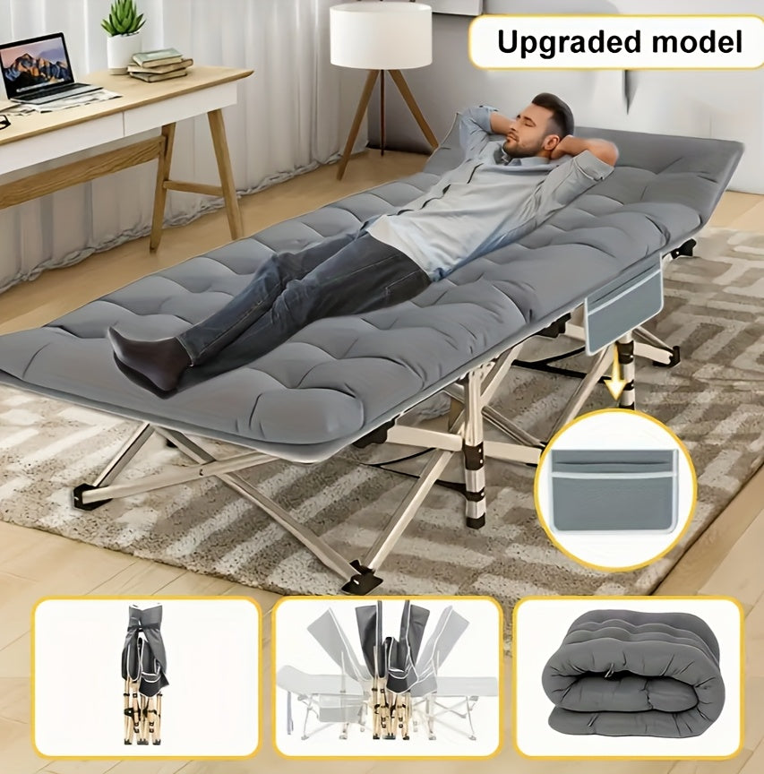 75 Folding Camping Bed – Heavy Duty Outdoor Guest Cot, 450–500lbs, Portable w/ Bag