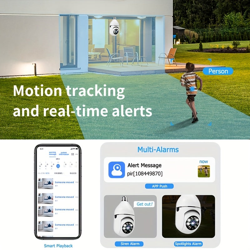 Wireless Cameras 4PCS 3MP Smart Bulb, Night Vision & 2-Way Audio