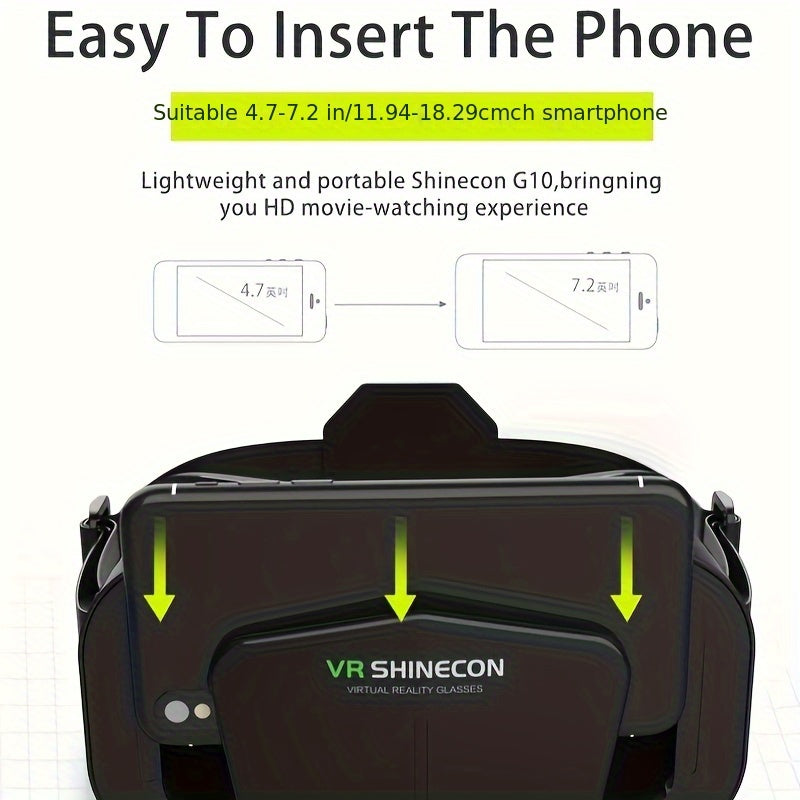 3D VR Headset for iPhone & Android – Blue Light Filter, Fits 4.7–7 Phones Moktan Sabai