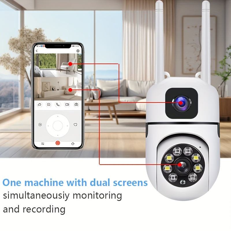 Home Security Cameras Wireless Dual Lens 1080P WiFi with Night Vision