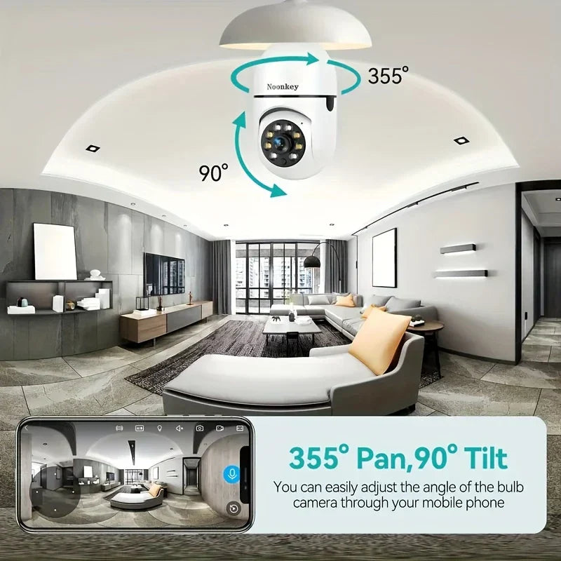 Wireless Cameras 4PCS 3MP Smart Bulb, Night Vision & 2-Way Audio