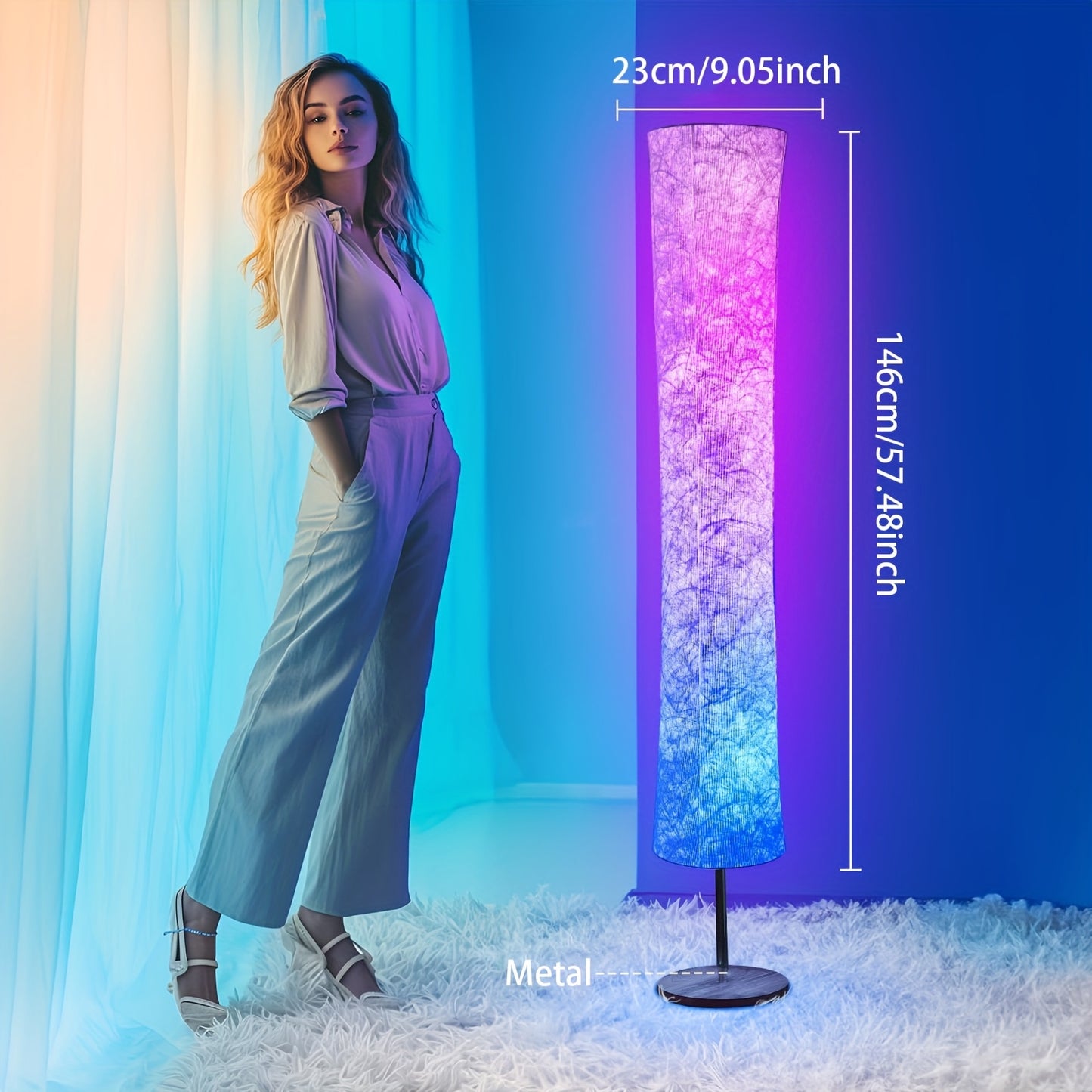 Smart LED Floor Lamp with WiFi & App | RGB Color Changing Standing Lamp