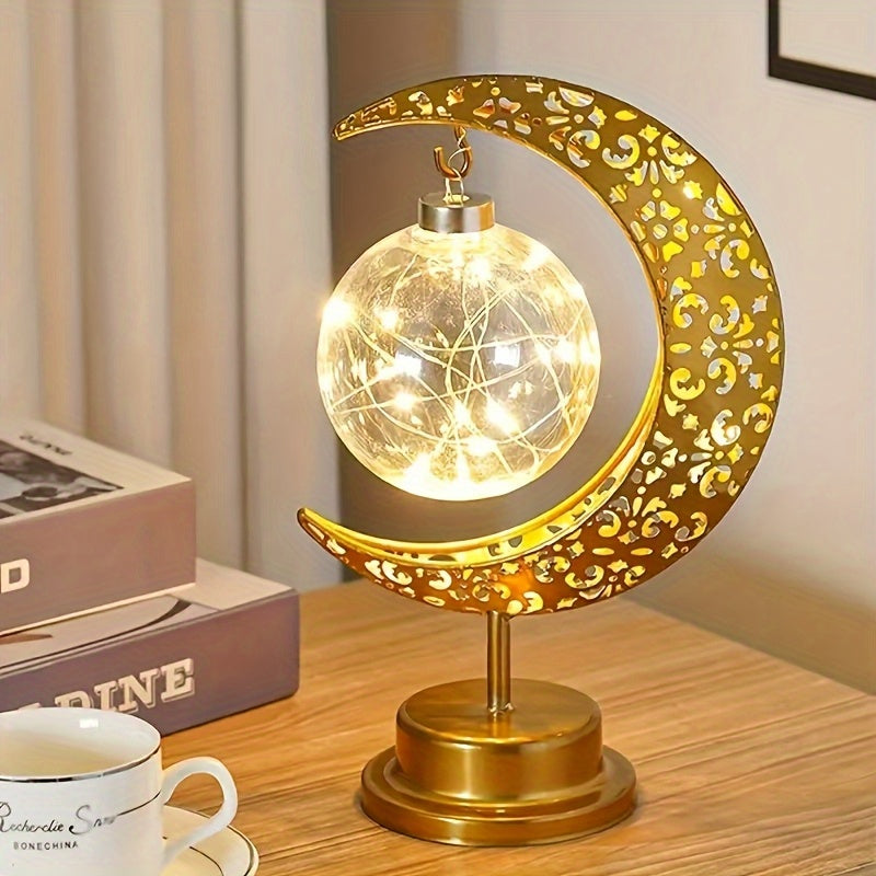 Moktan Sabai Crescent Moon LED Table Lamp – Festive Decorative Light for Home & Celebration