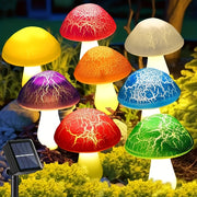 Moktan Sabai Solar Mushroom Garden Lights Outdoor, 6 LED Decorative Landscape Lights IP65 Waterproof 6 Colorful Crack Mushrooms