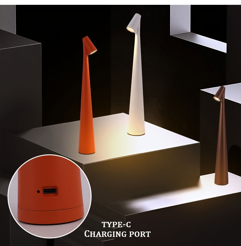 Moktan Sabai Rechargeable Touch LED Table Lamp – 3 Color Dimmable Light for Reading & Bedroom