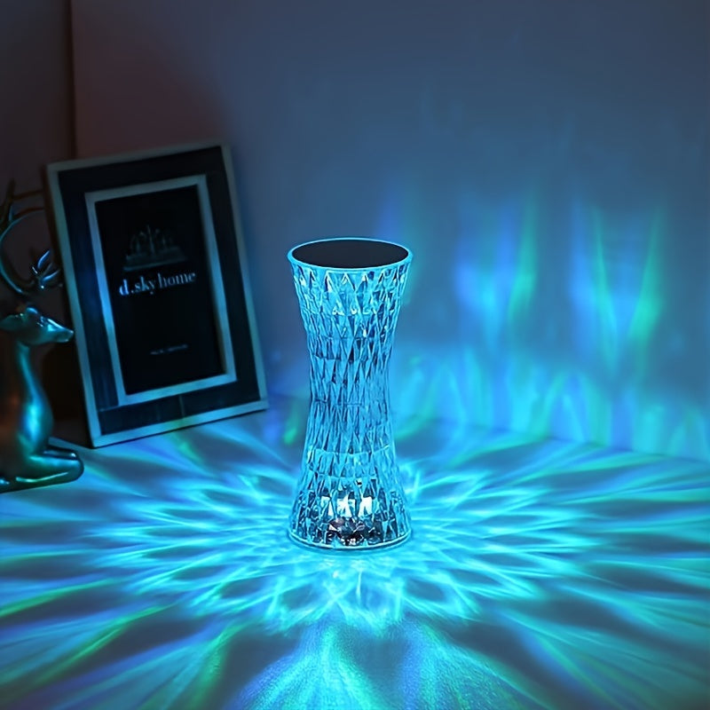 Moktan Sabai Touch Control Crystal Lamp – Rechargeable LED Night Light for Bedroom or Gifts