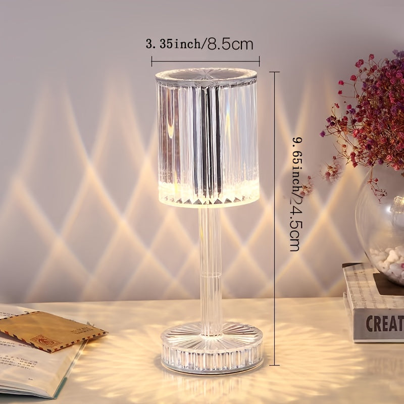 Moktan Sabai Crystal Touch Control Bedside Lamp – Dimmable USB LED Light with Rechargeable Battery