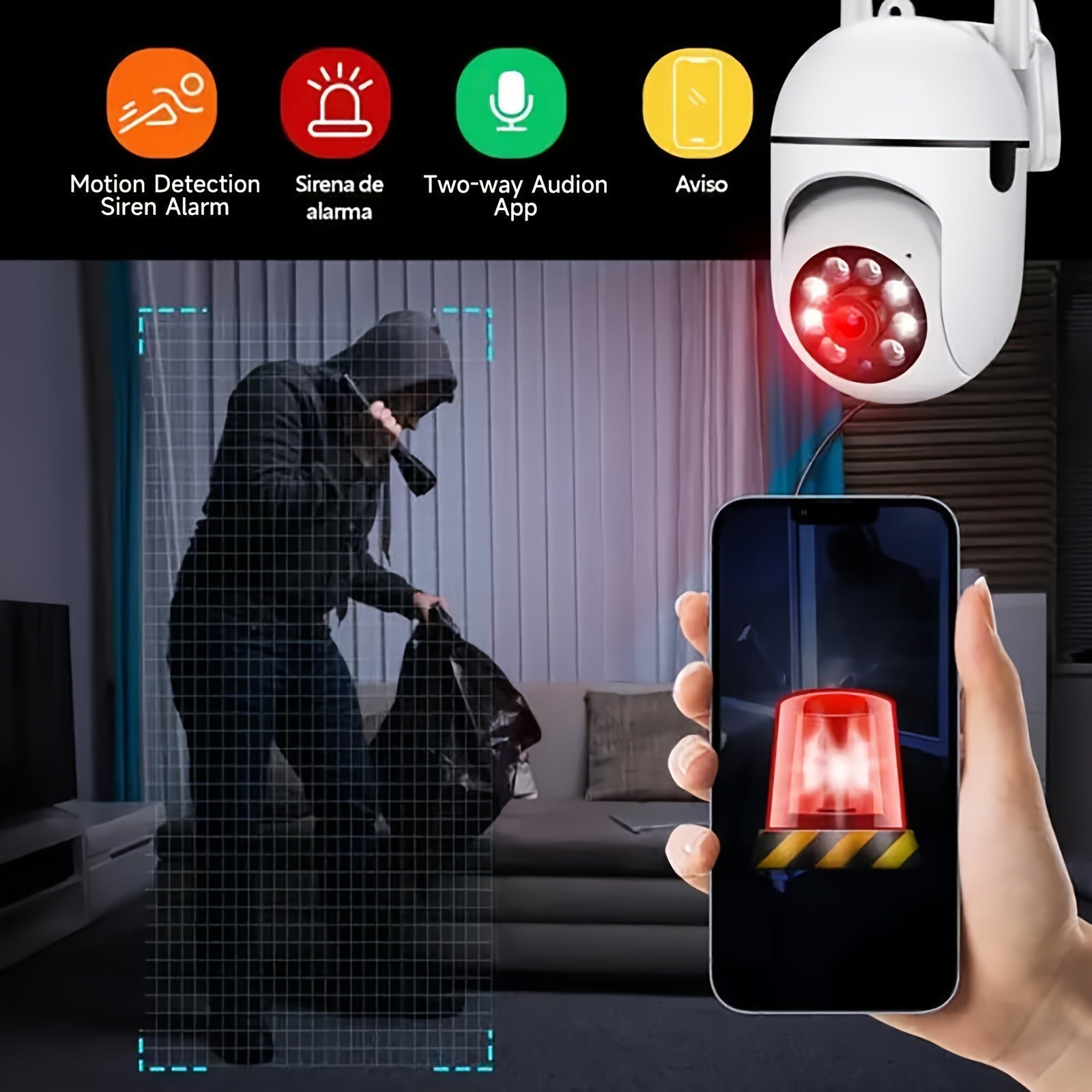 Wifi Security Cameras 4PCS 2K HD, Dual-Band, Night Vision, 2-Way Audio