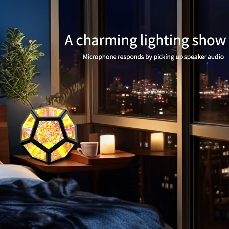 Moktan Sabai Infinity Mirror Light RGB Dodecahedron Lamp for Gaming Room & Desk Decor