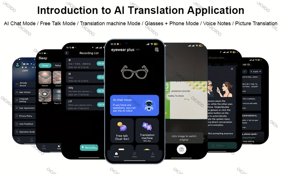 AI Smart Glasses with Real-Time Translation, Music, GPT, and HD Voice Calls