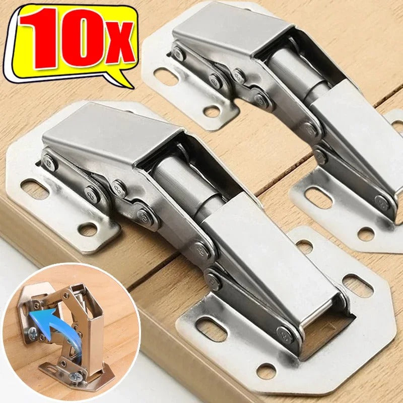 Moktan Sabai Soft Close Cabinet Hinges 90° Hydraulic Frameless Door Hinges Nickel Plated (10 Pack)