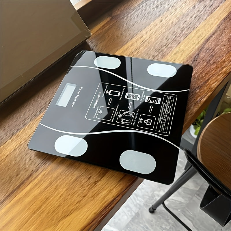 Digital Bathroom Scale with Backlit LED Display, Tempered Glass, 400lb/180kg Capacity