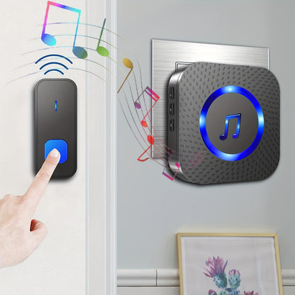 Wireless Doorbell System with 2 Transmitters & 2 Plug-in Receivers, 1000ft Range