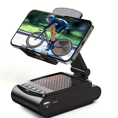 Cell Phone Stand with Wireless Bluetooth Speaker, Non-Slip Base, Portable Use