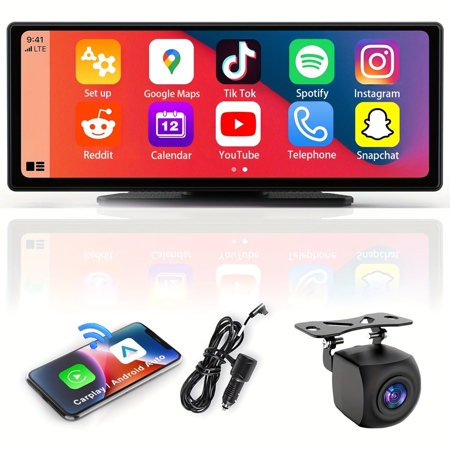 2025 HD Wireless Car Display – CarPlay, Android Auto, GPS, Dash Cam, Audio Moktan Sabai