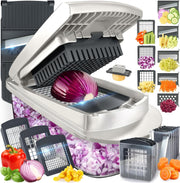 Moktan Sabai 8 in 1 Vegetable Slicer Chopper with Container Mandoline Cutter Grey