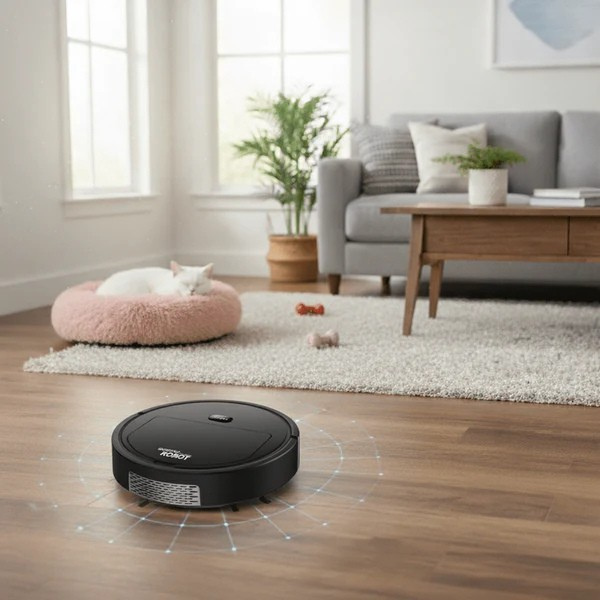 Moktan Sabai Robot Vacuum Cleaner with HEPA Filter Quiet Cleaning for Hard Floors and Carpets Black