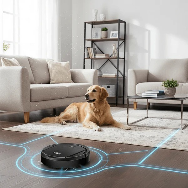 Moktan Sabai Robot Vacuum Cleaner with HEPA Filter Quiet Cleaning for Hard Floors and Carpets