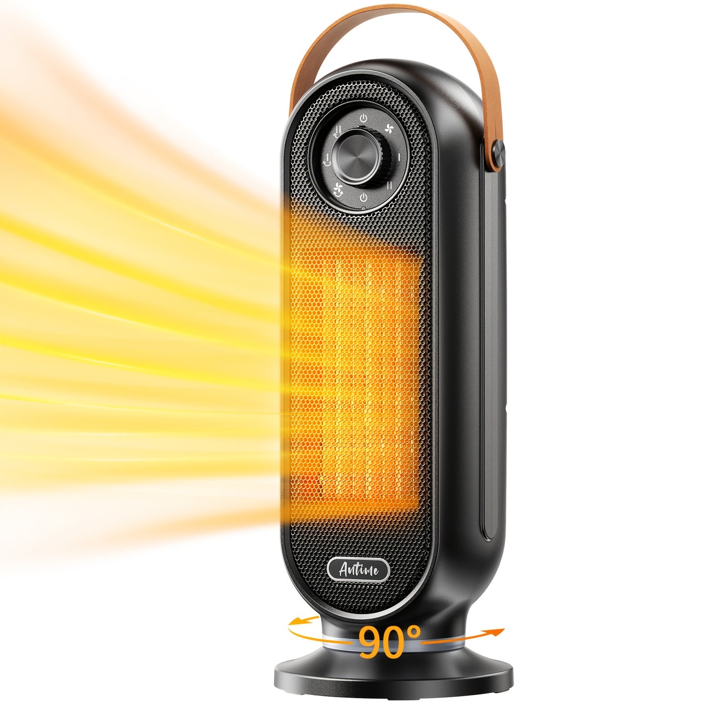 1500W Portable Space Heater with Remote Control, Indoor Electric Heater for Home & Office