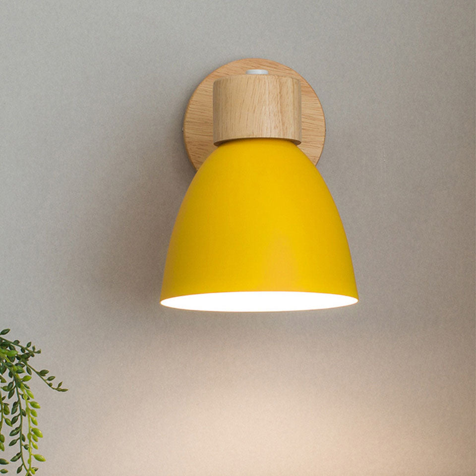 Moktan Sabai Modern Minimalist Wooden Cone Wall Sconce LED E27 Wall Light