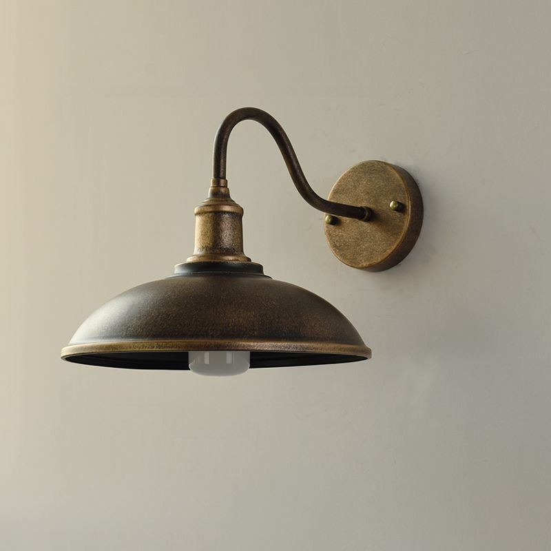 Moktan Sabai Vintage Industrial Iron Bowl Outdoor Wall Light LED Wall Sconce