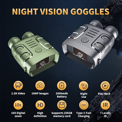 2.5K Night Vision Binoculars with Zoom & Recording, 800m Infrared Goggles Outdoor
