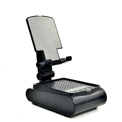 Cell Phone Stand with Wireless Bluetooth Speaker, Non-Slip Base, Portable Use