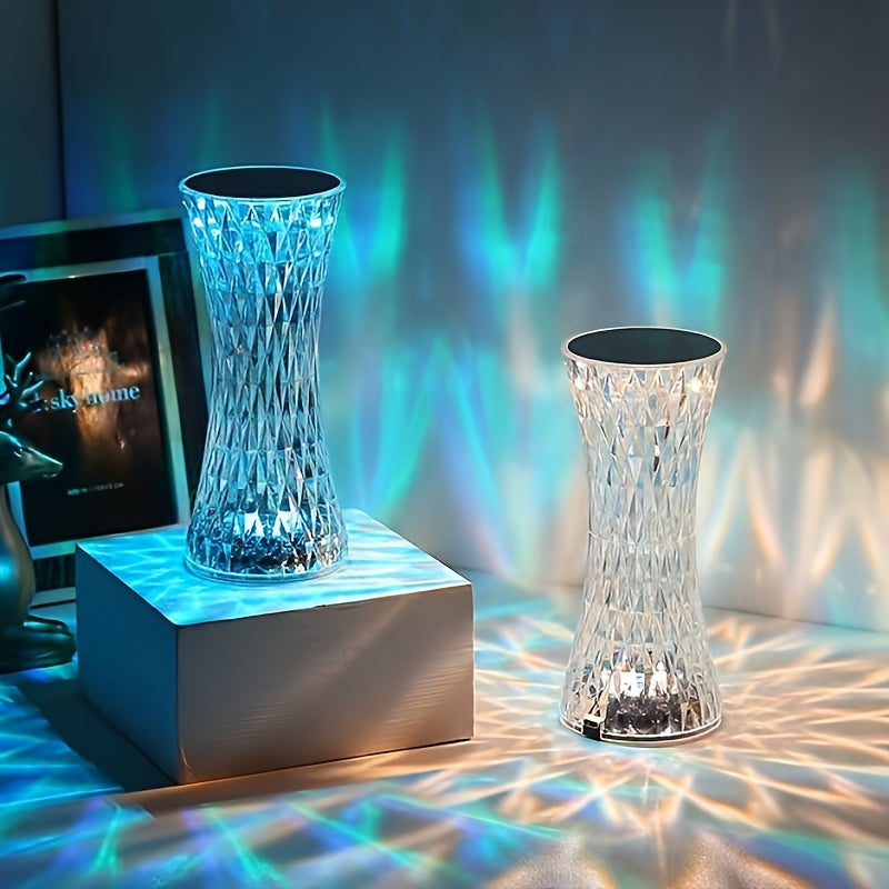 Moktan Sabai Touch Control Crystal Lamp – Rechargeable LED Night Light for Bedroom or Gifts